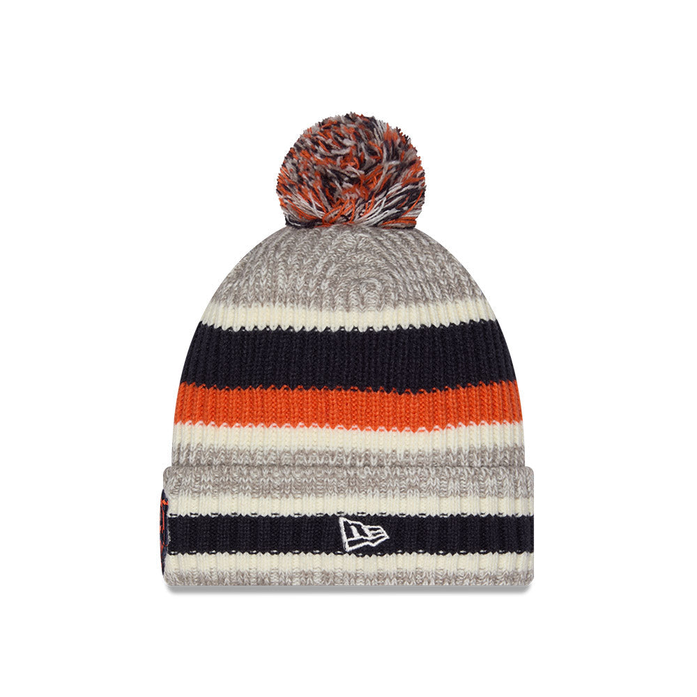 Chicago Bears New Era Bear Head Stripe Knit Beanie product image 2, provided for visual reference and product detail review