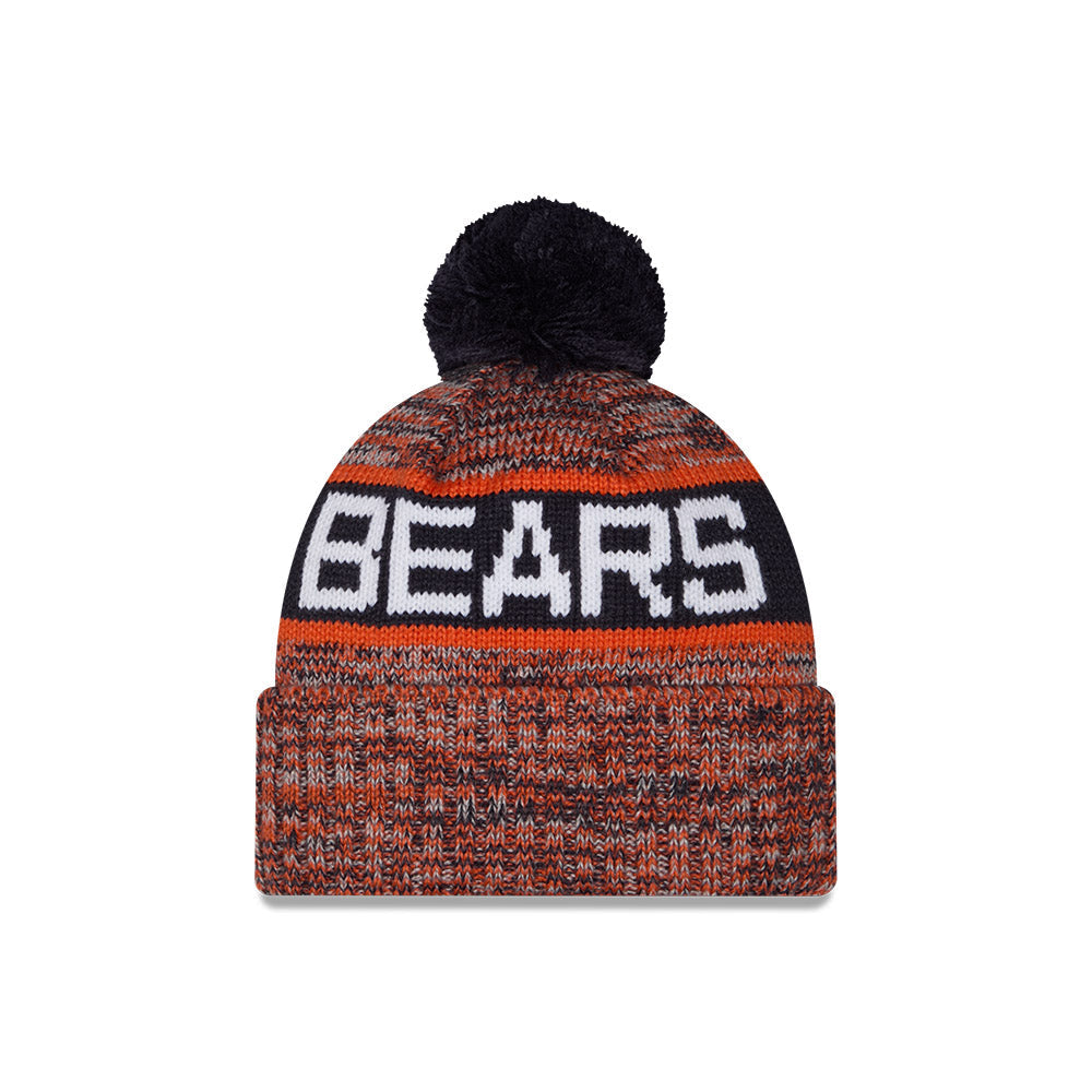 Chicago Bears New Era Bear Head Tri-Color Knit Beanie Hat product image 3, provided for visual reference and product detail