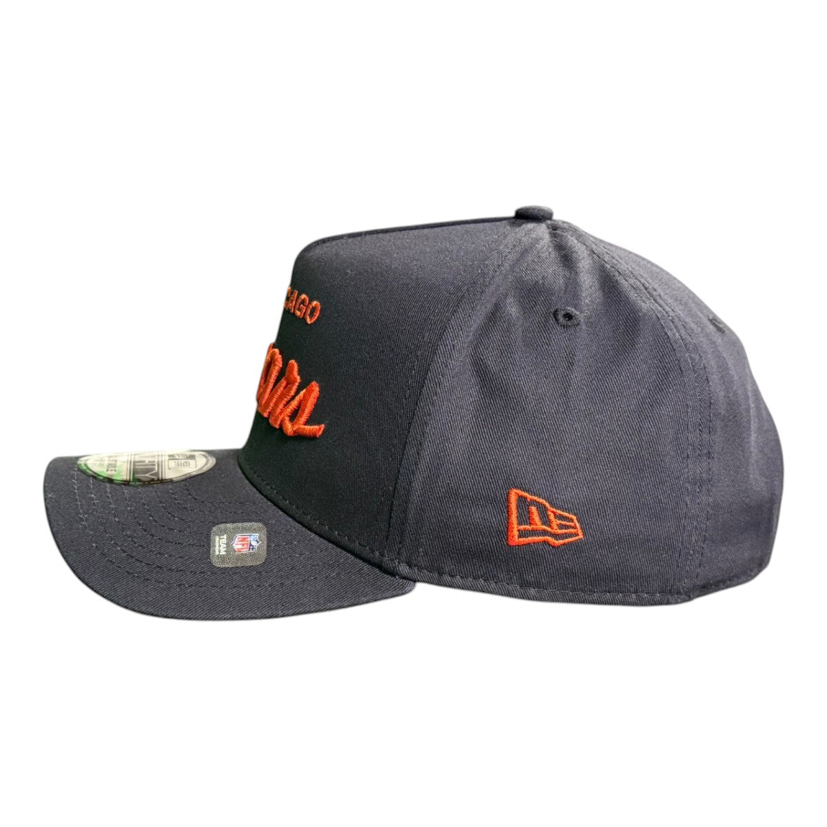 Chicago Bears New Era Navy Script 9FORTY A-Frame Adjustable Hat product image 4, provided for visual reference and product