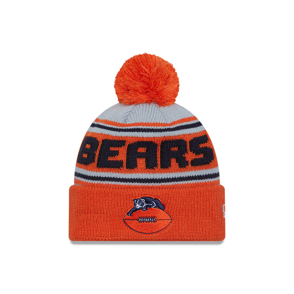 Chicago Bears New Era Orange Retro Logo Knit Beanie product image 2, provided for visual reference and product detail review