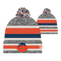 Chicago Bears New Era Retro Logo Stripe Knit Beanie product image 1, provided for visual reference and product detail review