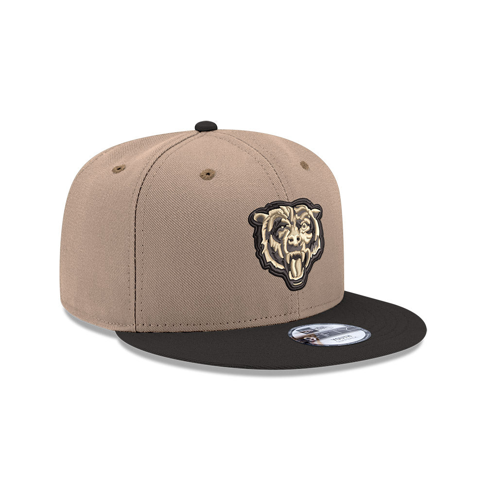 Chicago Bears New Era Youth Camel Black 9FIFTY Snapback Hat product image 1, provided for visual reference and product