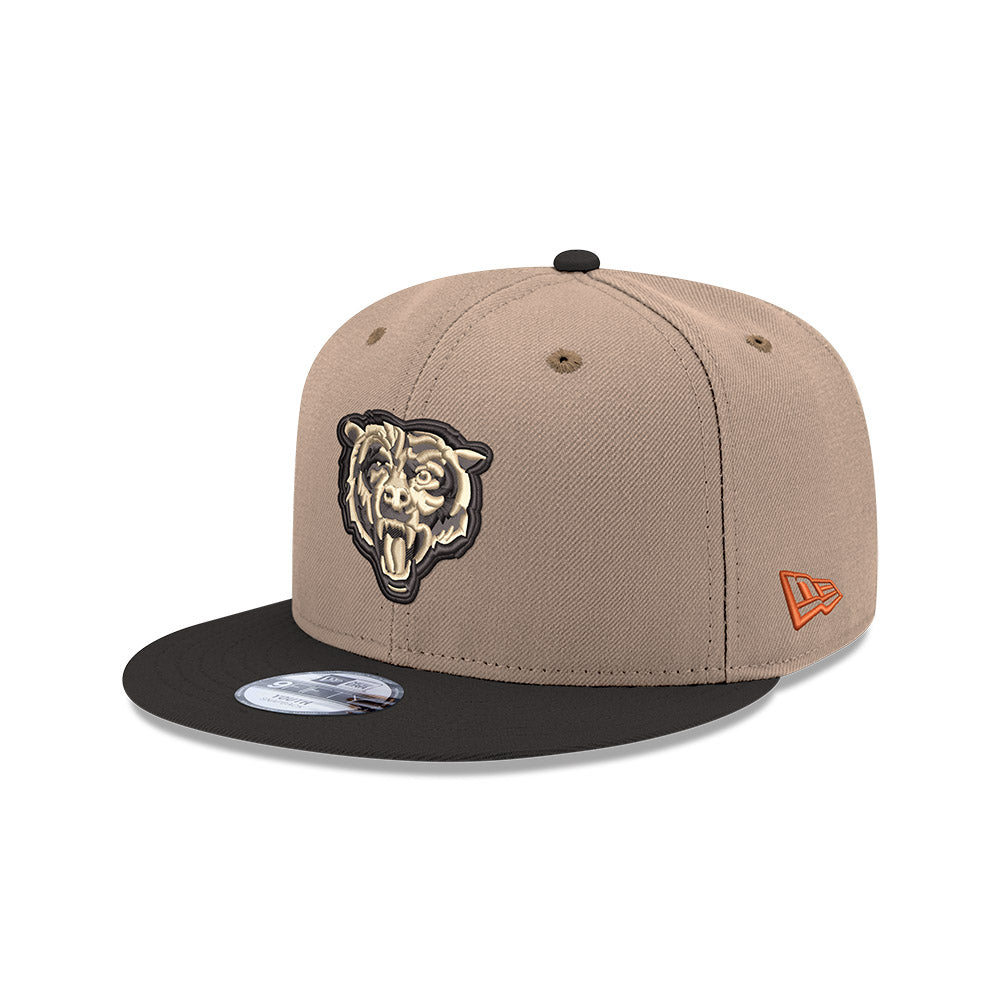 Chicago Bears New Era Youth Camel Black 9FIFTY Snapback Hat product image 2, provided for visual reference and product
