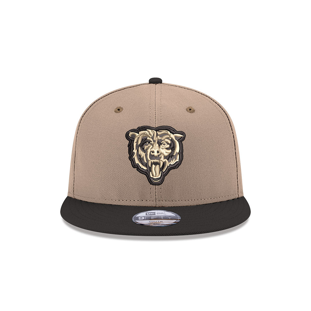 Chicago Bears New Era Youth Camel Black 9FIFTY Snapback Hat product image 3, provided for visual reference and product