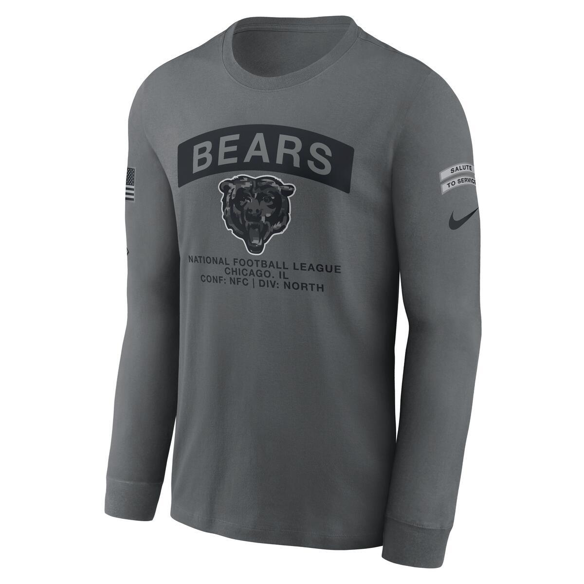 Chicago Bears Nike 2026 Salute To Service Sideline Long Sleeve T-Shirt product image 3, provided for visual reference and
