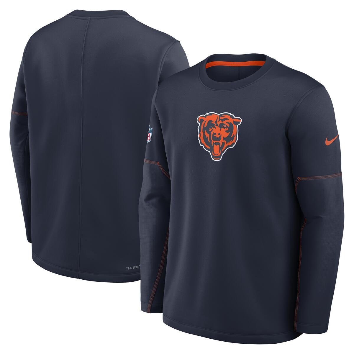 Chicago Bears Nike Men Navy Bear Logo Crewneck Sweatshirt product image 1, provided for visual reference and product detail