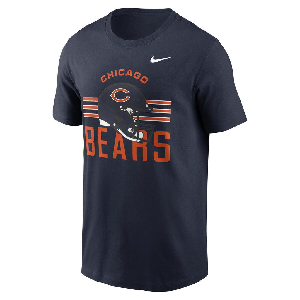 Chicago Bears Nike Men Navy Essential Helmet T-Shirt product image 2, provided for visual reference and product detail review