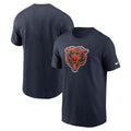 Chicago Bears Nike Men Navy Essential Logo Cotton T-Shirt product image 1, provided for visual reference and product detail
