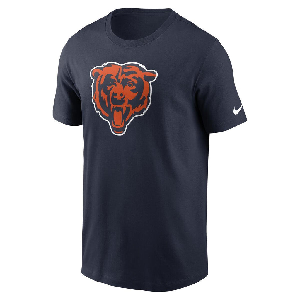 Chicago Bears Nike Men Navy Essential Logo Cotton T-Shirt product image 2, provided for visual reference and product detail
