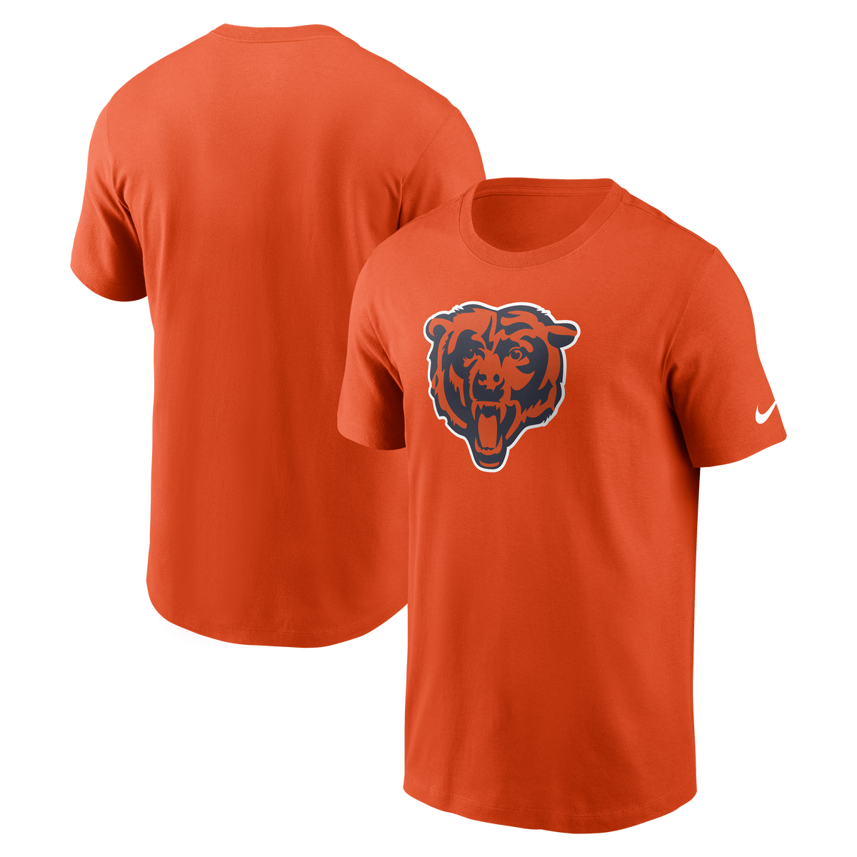 Chicago Bears Nike Men Orange Essential Logo Cotton T-Shirt product image 1, provided for visual reference and product