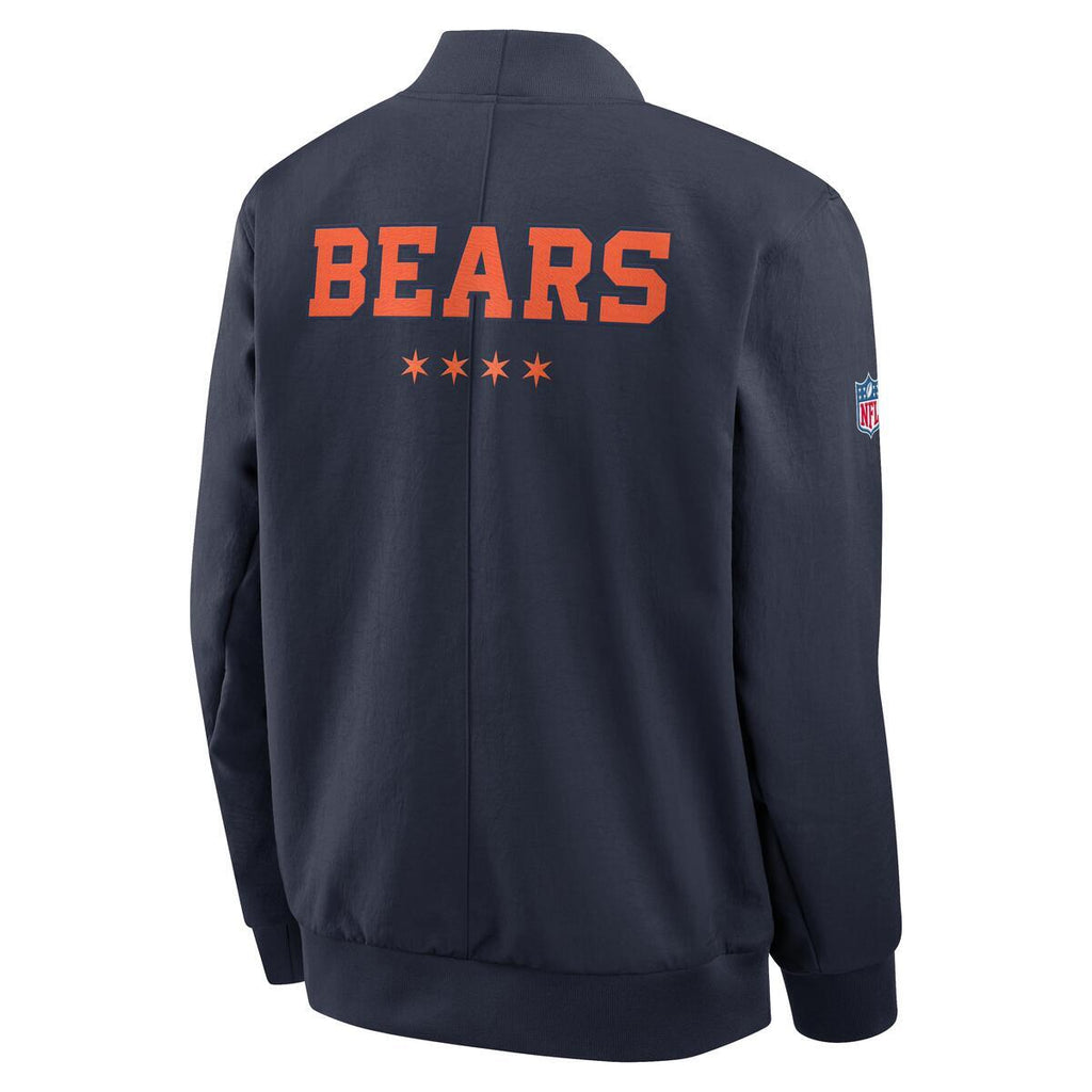 Chicago Bears Nike Men Rivalry Sideline 2026 Bomber Jacket product image 2, provided for visual reference and product detail