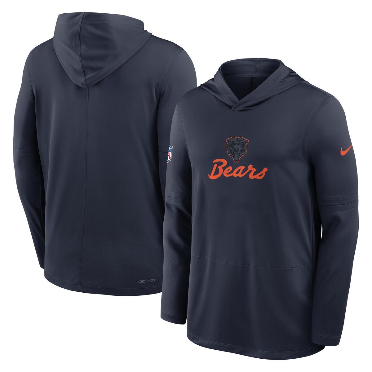 Chicago Bears Nike Men Rivalry Sideline 2026 Lightweight Long Sleeve Hoodie product image 1, provided for visual reference