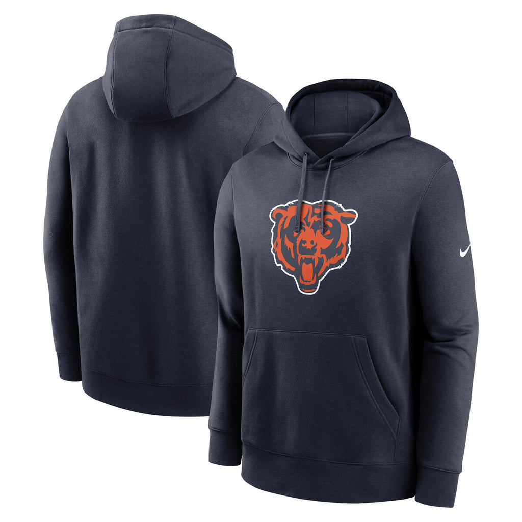 Chicago Bears Nike Navy Club Fleece Hoodie product image 1, provided for visual reference and product detail review
