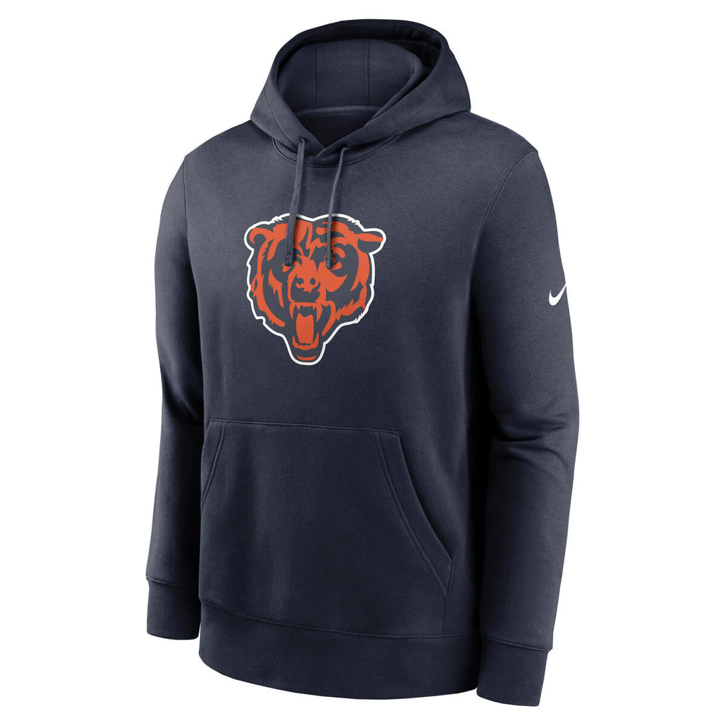 Chicago Bears Nike Navy Club Fleece Hoodie product image 2, provided for visual reference and product detail review