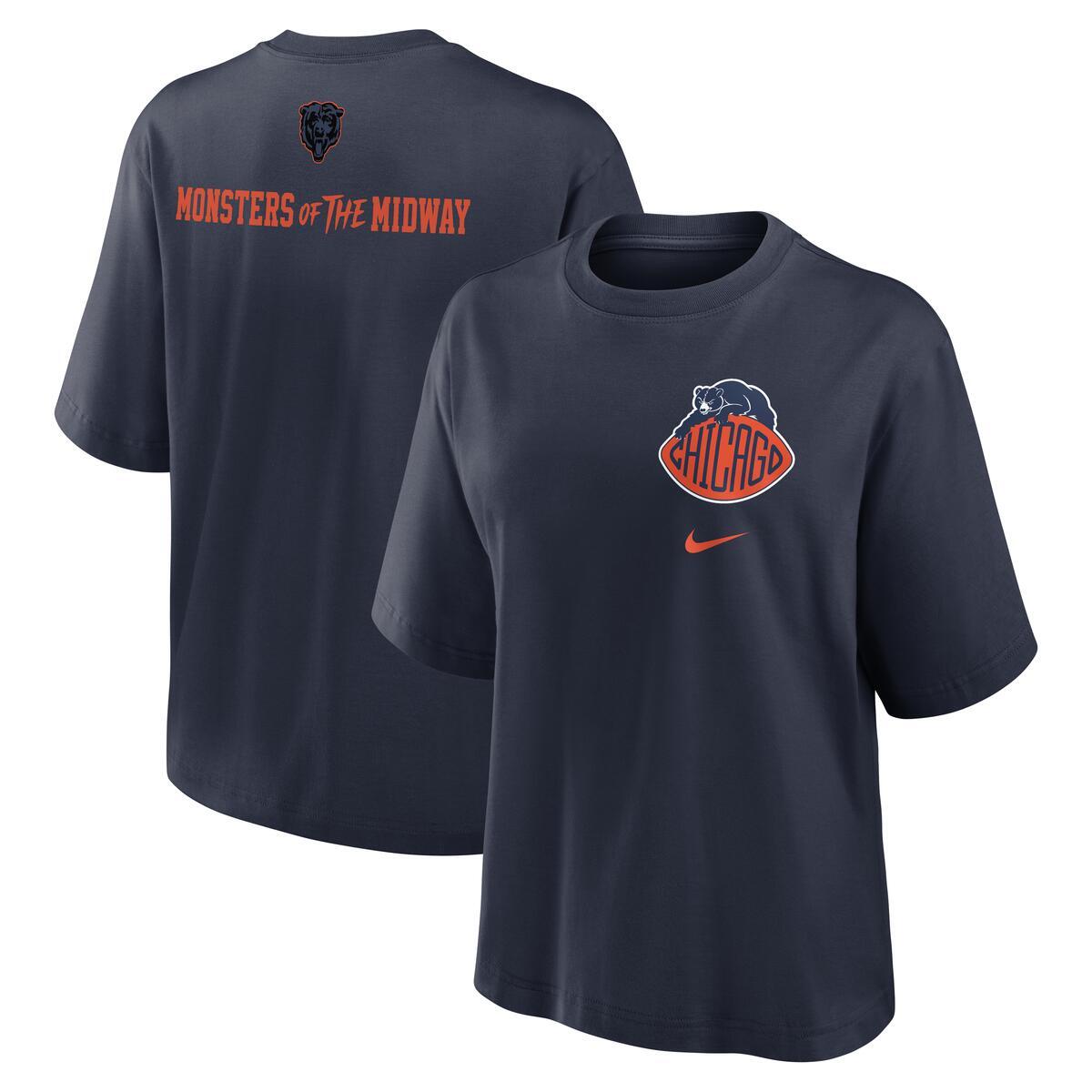 Chicago Bears Nike Women Rivalry Boxy T-Shirt product image 1, provided for visual reference and product detail review