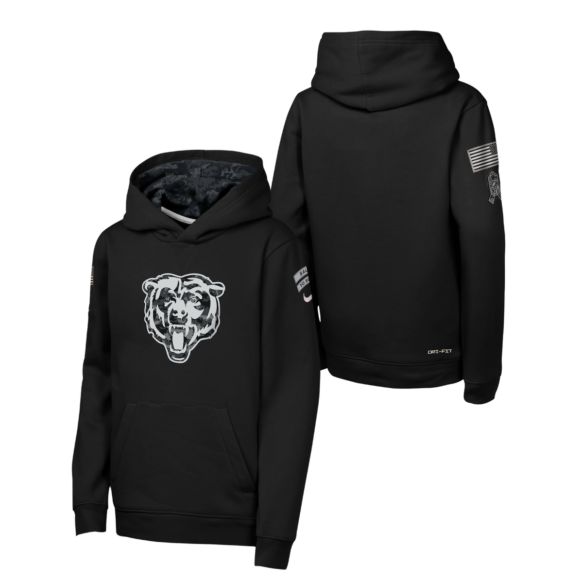 Chicago Bears Nike Youth 2026 Salute To Service Hoodie product image 1, provided for visual reference and product detail