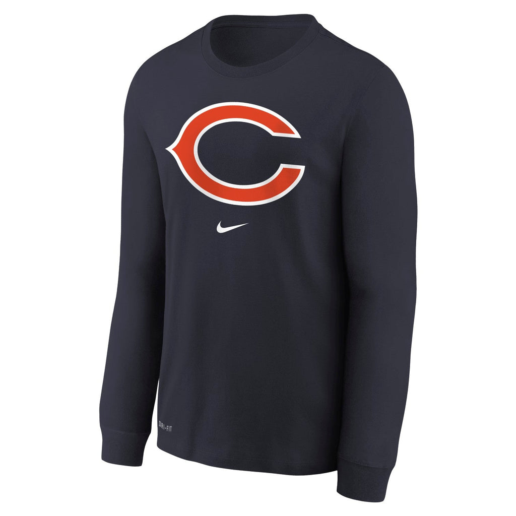 Chicago Bears Nike Youth Navy Nike Long Sleeve T-Shirt product image 1, provided for visual reference and product detail