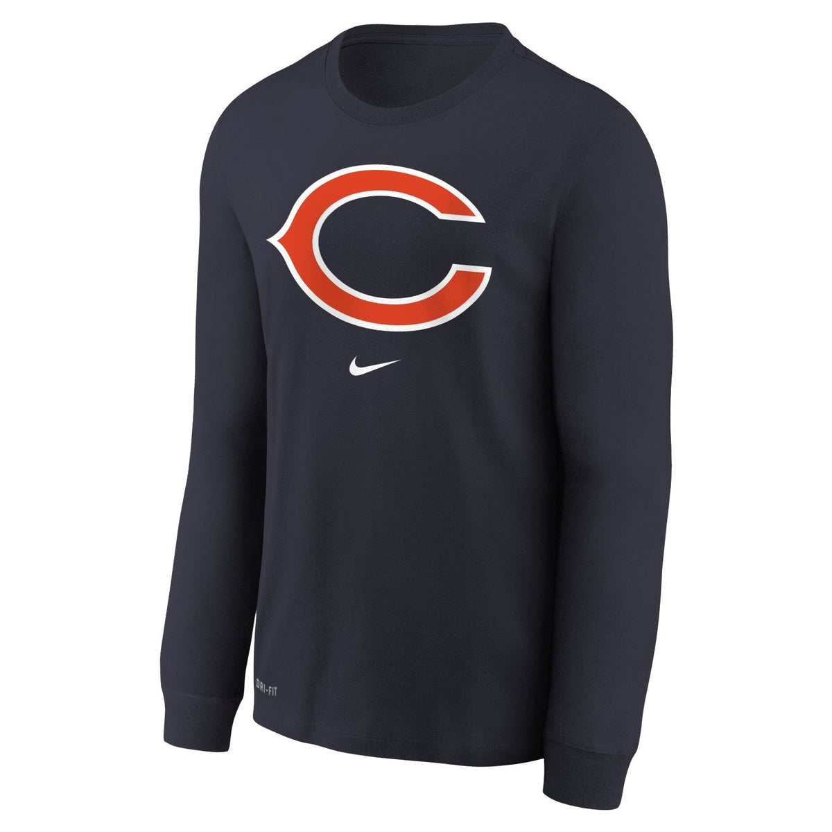 Chicago Bears Nike Youth Navy Nike Long Sleeve T-Shirt product image 1, provided for visual reference and product detail