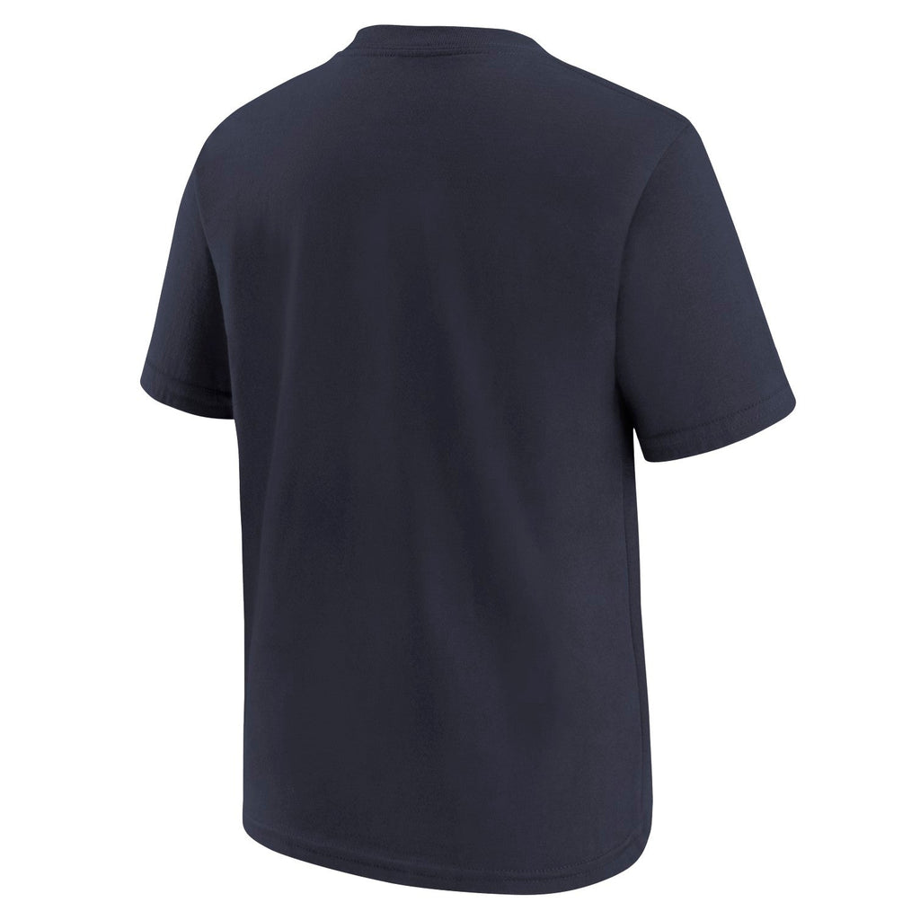 Chicago Bears Nike Youth Navy Stripe Helmet T-Shirt product image 3, provided for visual reference and product detail review