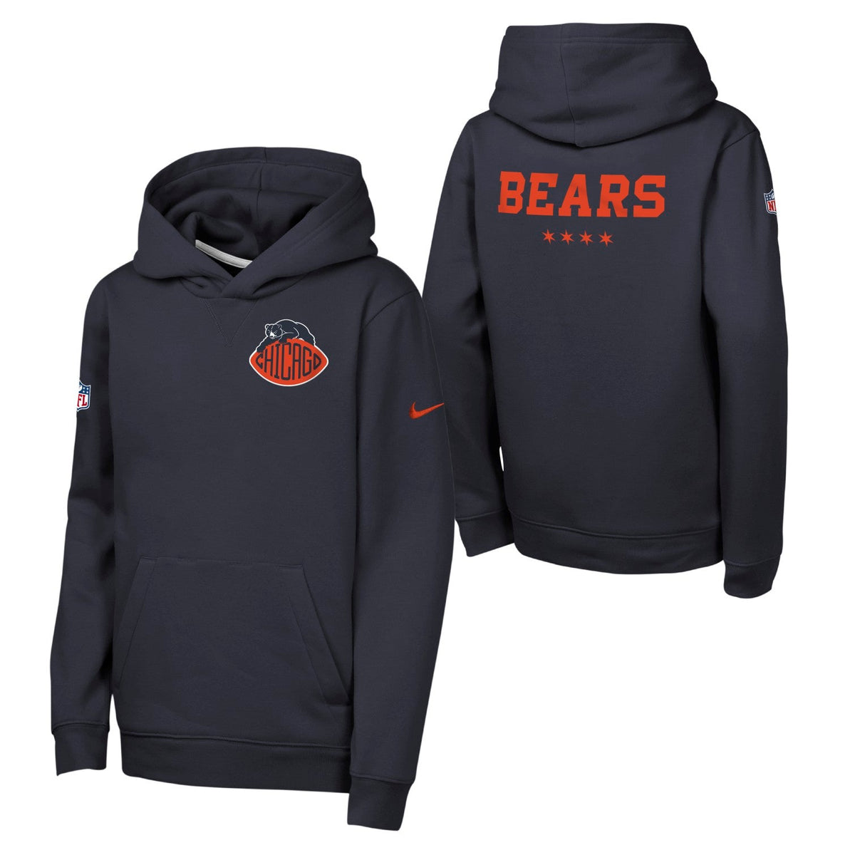 Chicago Bears Nike Youth Rivalry Hoodie product image 1, provided for visual reference and product detail review