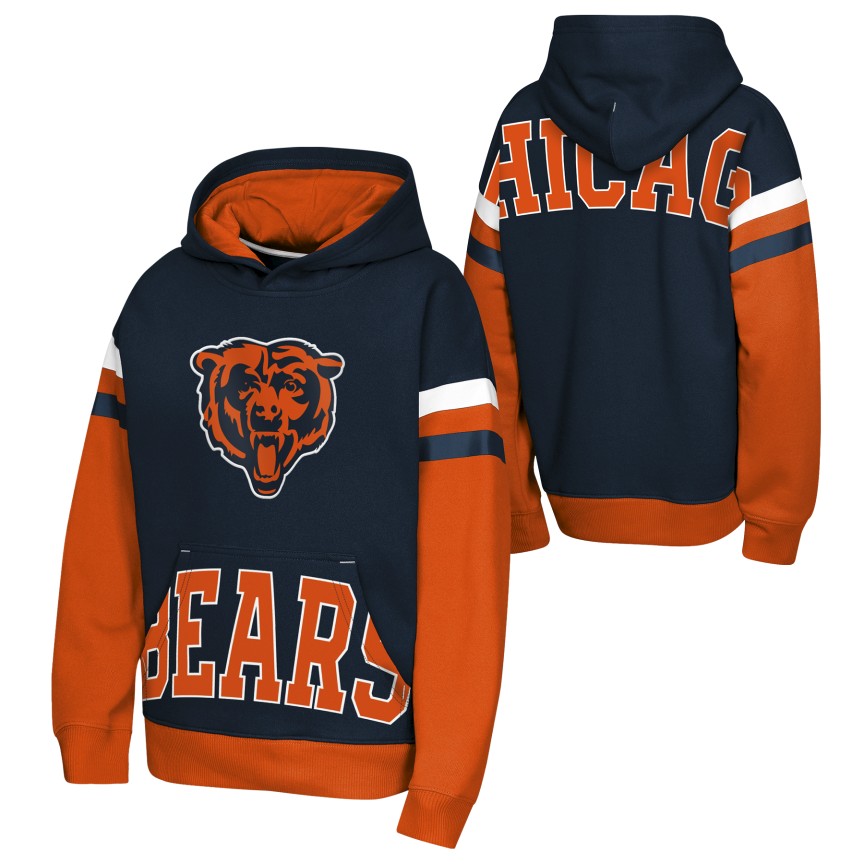 Chicago Bears Pass Rush Youth Fleece Hoodie product image 1, provided for visual reference and product detail review