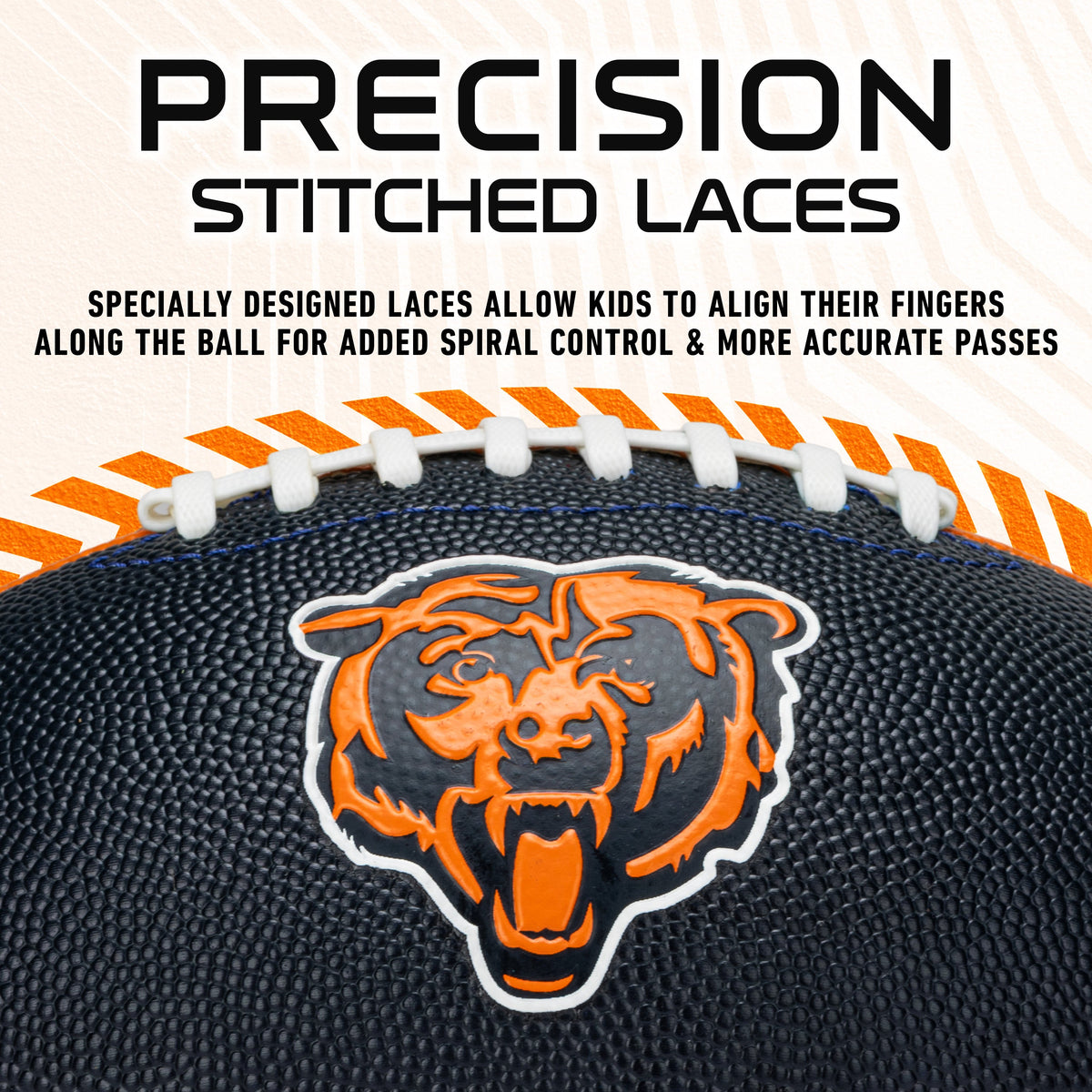 Chicago Bears Pinwheel Color Block Junior Size Football product image 3, provided for visual reference and product detail