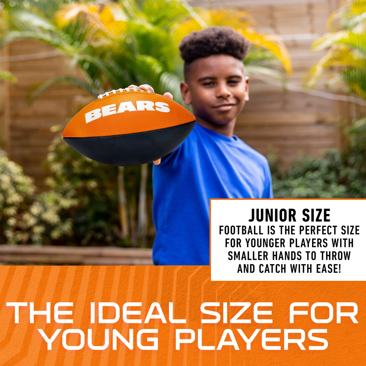 Chicago Bears Pinwheel Color Block Junior Size Football product image 5, provided for visual reference and product detail