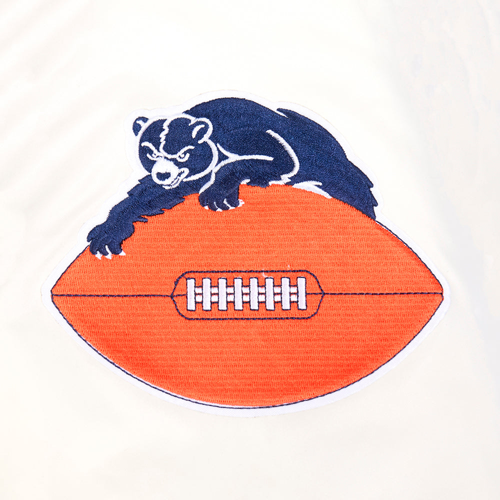 Chicago Bears Pro Standard Cream Eggshell Satin Retro Classic Jacket product image 5, provided for visual reference and