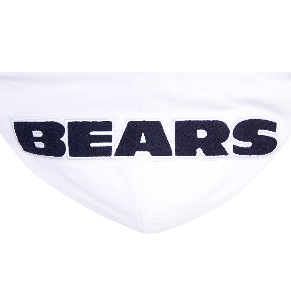 Chicago Bears Pro Standard Full Zip Chenille White Hoodie product image 5, provided for visual reference and product detail
