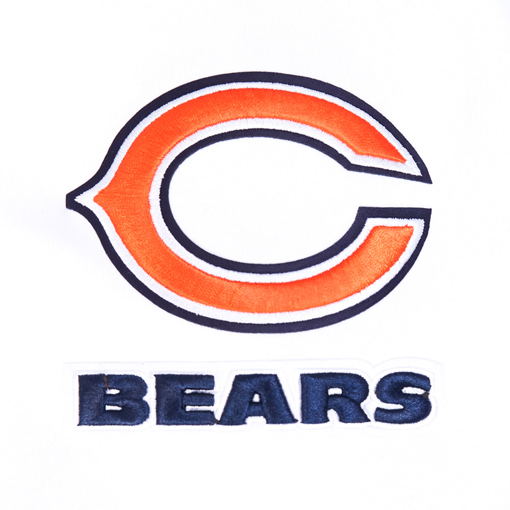Chicago Bears Pro Standard Full Zip Chenille White Hoodie product image 6, provided for visual reference and product detail
