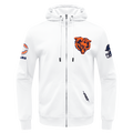 Chicago Bears Pro Standard Full Zip Chenille White Hoodie product image 1, provided for visual reference and product detail