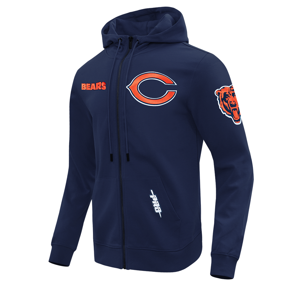 Chicago Bears Pro Standard Navy Full Zip Wind Suit Hoodie product image 2, provided for visual reference and product detail