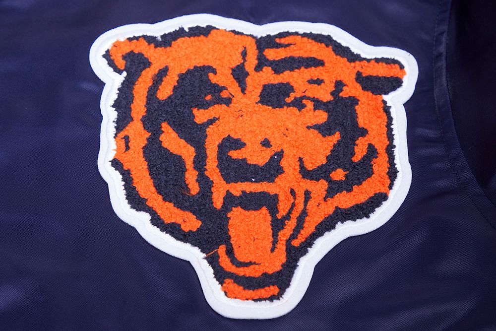 Chicago Bears Pro Standard Navy Retro Classic Satin Jacket product image 5, provided for visual reference and product detail