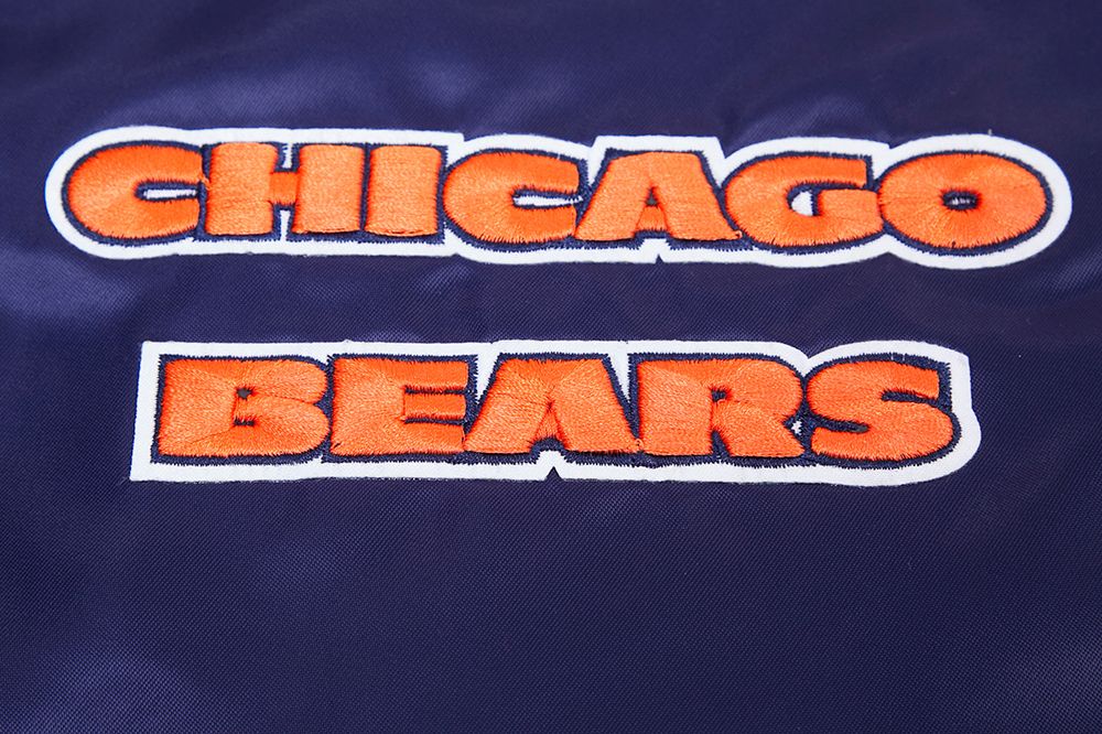 Chicago Bears Pro Standard Navy Retro Classic Satin Jacket product image 6, provided for visual reference and product detail