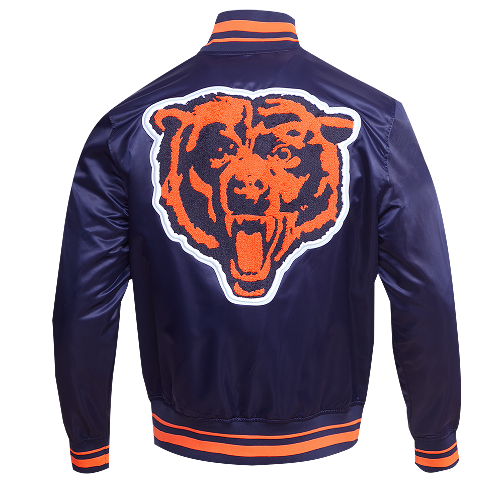 Chicago Bears Pro Standard Navy Satin Jacket product image 2, provided for visual reference and product detail review