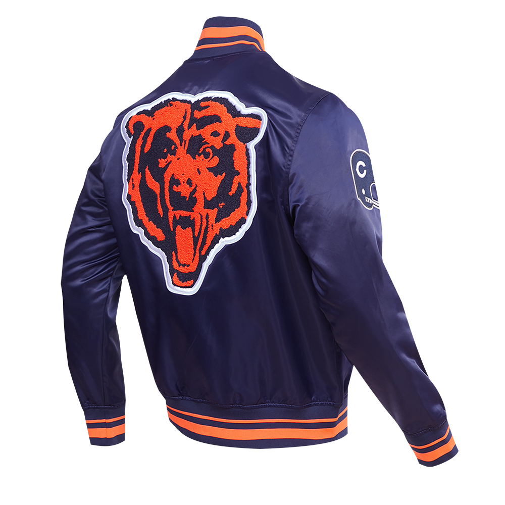 Chicago Bears Pro Standard Navy Satin Jacket product image 4, provided for visual reference and product detail review