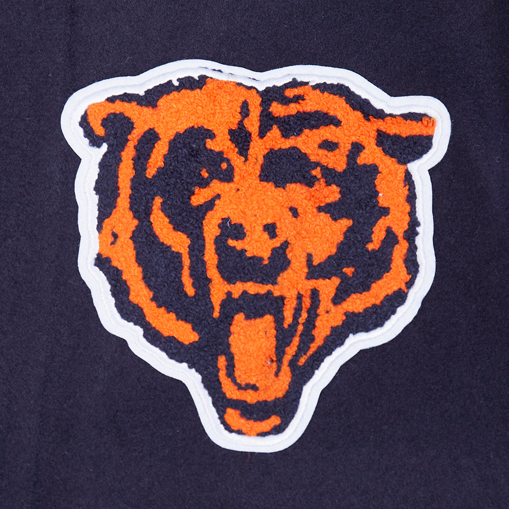 Chicago Bears Pro Standard Navy Varsity Retro Classic Jacket product image 3, provided for visual reference and product