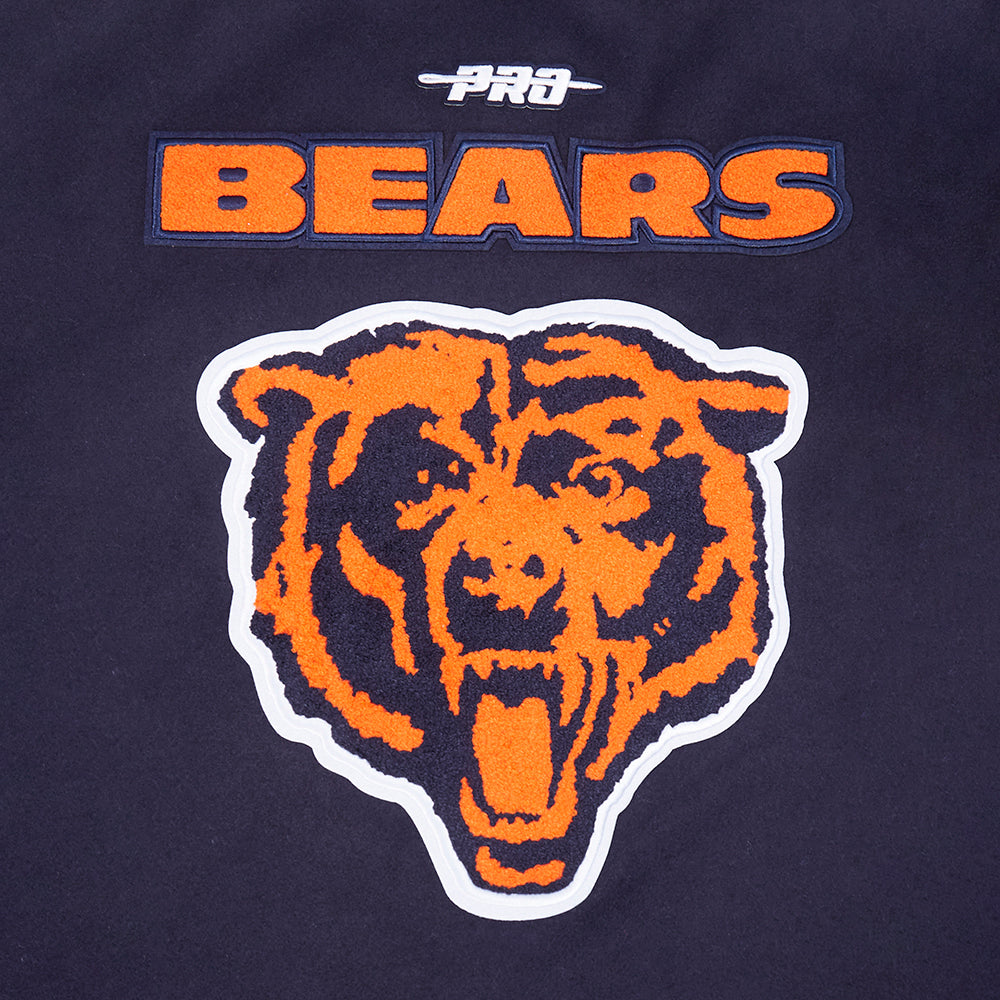 Chicago Bears Pro Standard Navy Varsity Retro Classic Jacket product image 8, provided for visual reference and product