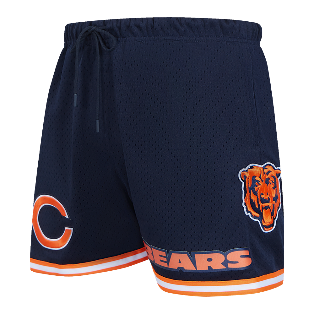 Chicago Bears Pro Standard Patches Navy Mesh Shorts product image 1, provided for visual reference and product detail review