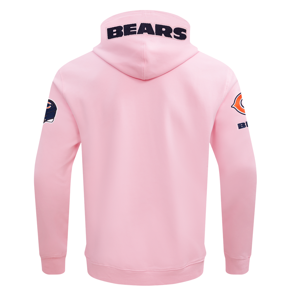 Chicago Bears Pro Standard Pink Full Zip Chenille Hoodie product image 2, provided for visual reference and product detail