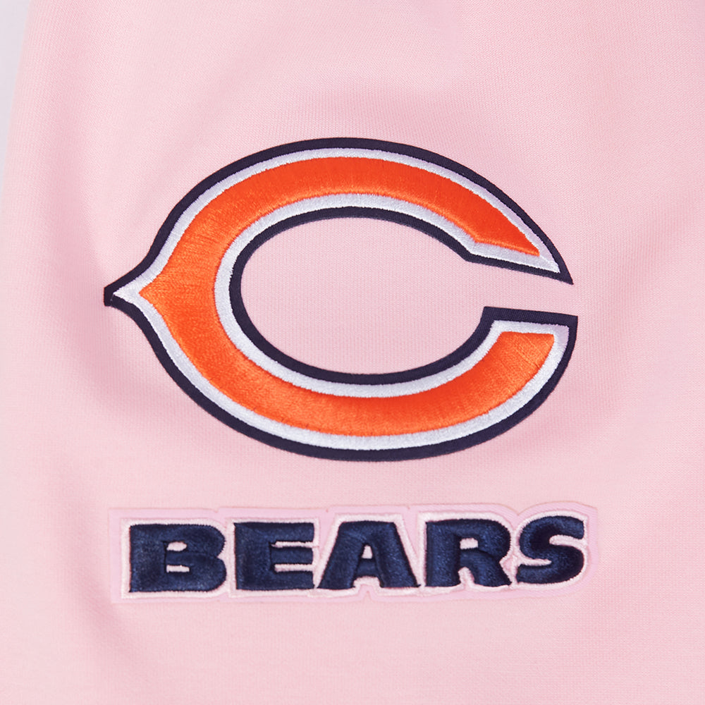 Chicago Bears Pro Standard Pink Full Zip Chenille Hoodie product image 7, provided for visual reference and product detail
