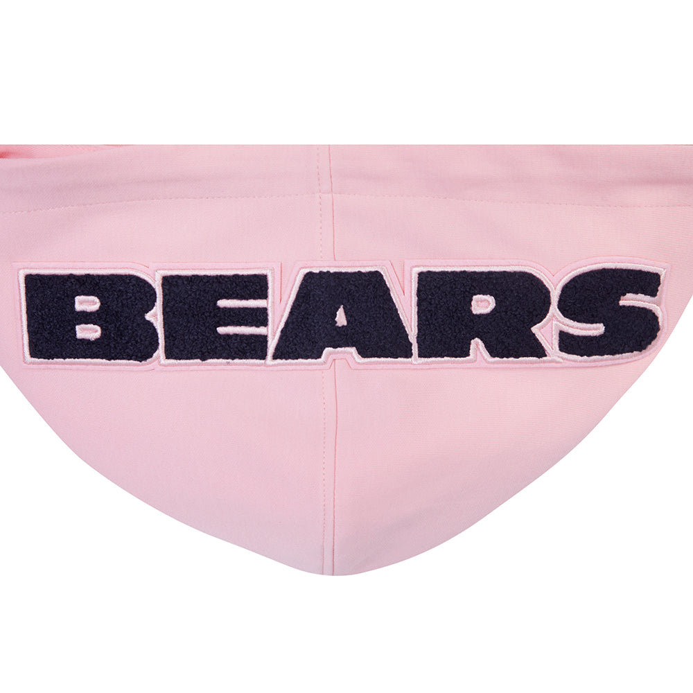 Chicago Bears Pro Standard Pink Full Zip Chenille Hoodie product image 8, provided for visual reference and product detail