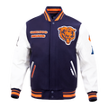 Chicago Bears Pro Standard Retro Classic Wool Varsity Jacket product image 1, provided for visual reference and product