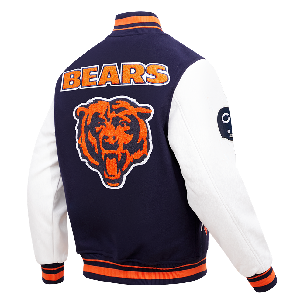 Chicago Bears Pro Standard Retro Classic Wool Varsity Jacket product image 4, provided for visual reference and product