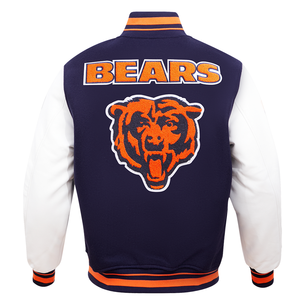 Chicago Bears Pro Standard Retro Classic Wool Varsity Jacket product image 2, provided for visual reference and product