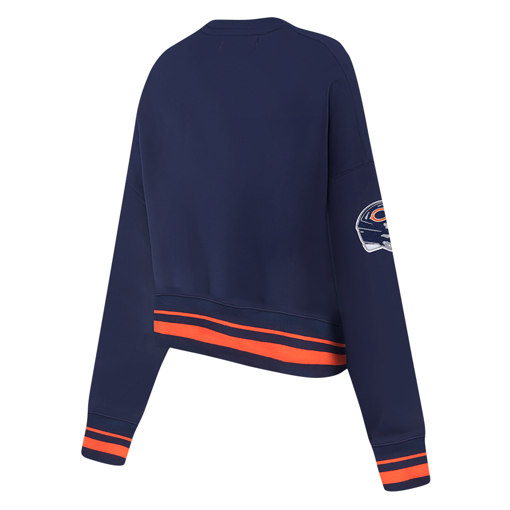 Chicago Bears Pro Standard Women Midnight Mashup Ribbed Crewneck Sweatshirt product image 4, provided for visual reference