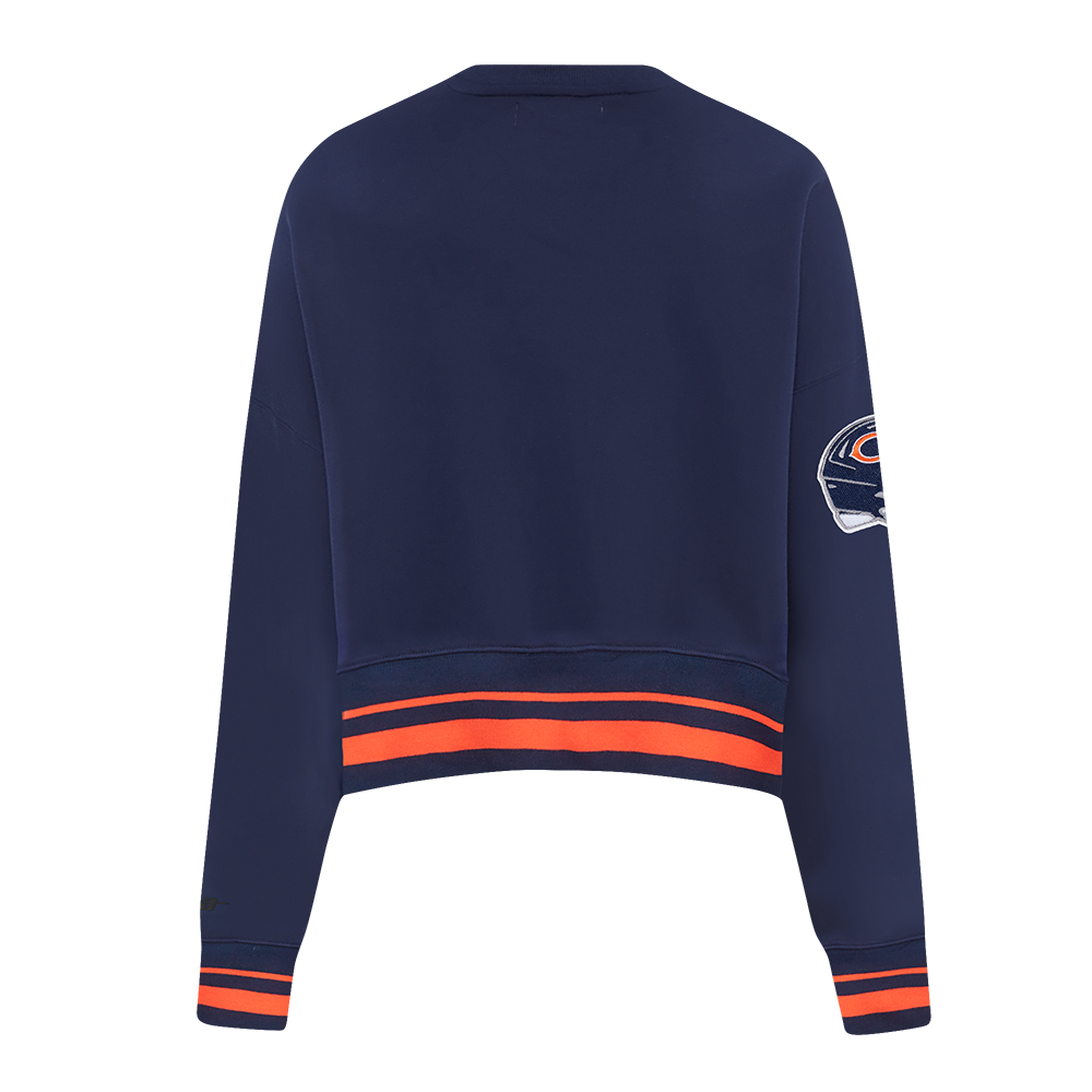 Chicago Bears Pro Standard Women Midnight Mashup Ribbed Crewneck Sweatshirt product image 2, provided for visual reference