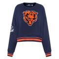 Chicago Bears Pro Standard Women Midnight Mashup Ribbed Crewneck Sweatshirt product image 1, provided for visual reference