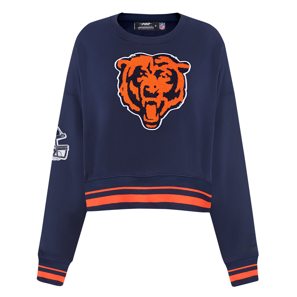 Chicago Bears Pro Standard Women Midnight Mashup Ribbed Crewneck Sweatshirt product image 1, provided for visual reference