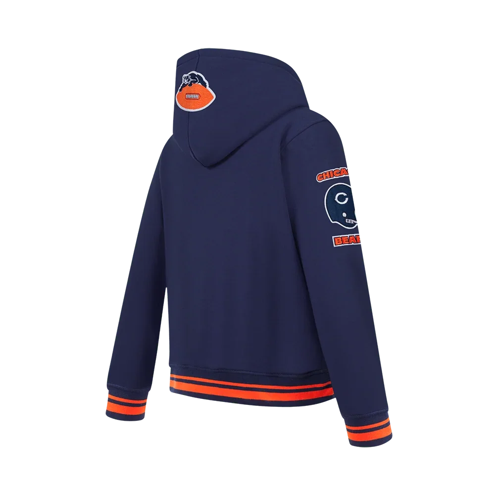 Chicago Bears Pro Standard Youth Retro Classic Rib Fleece Hoodie product image 2, provided for visual reference and product
